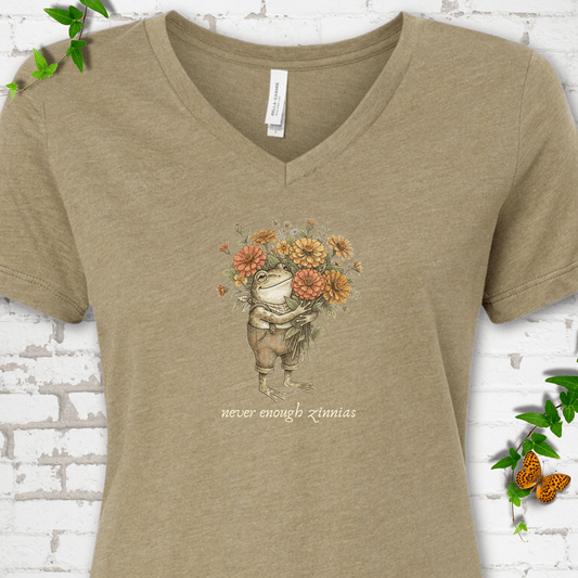 Never Enough Zinnias V-Neck T-Shirt