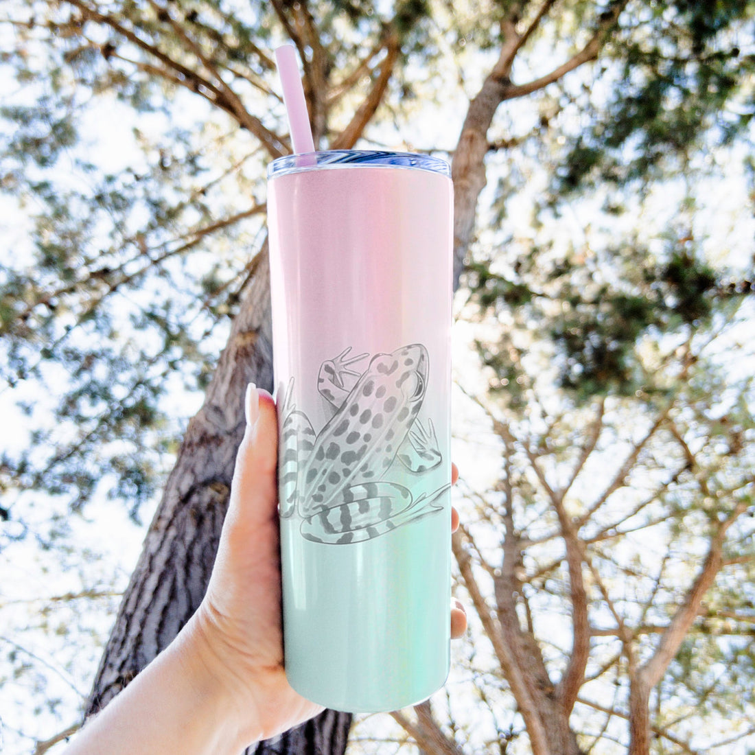Northern Leopard Frog - Lithobates pipiens - 20oz Skinny Tumbler