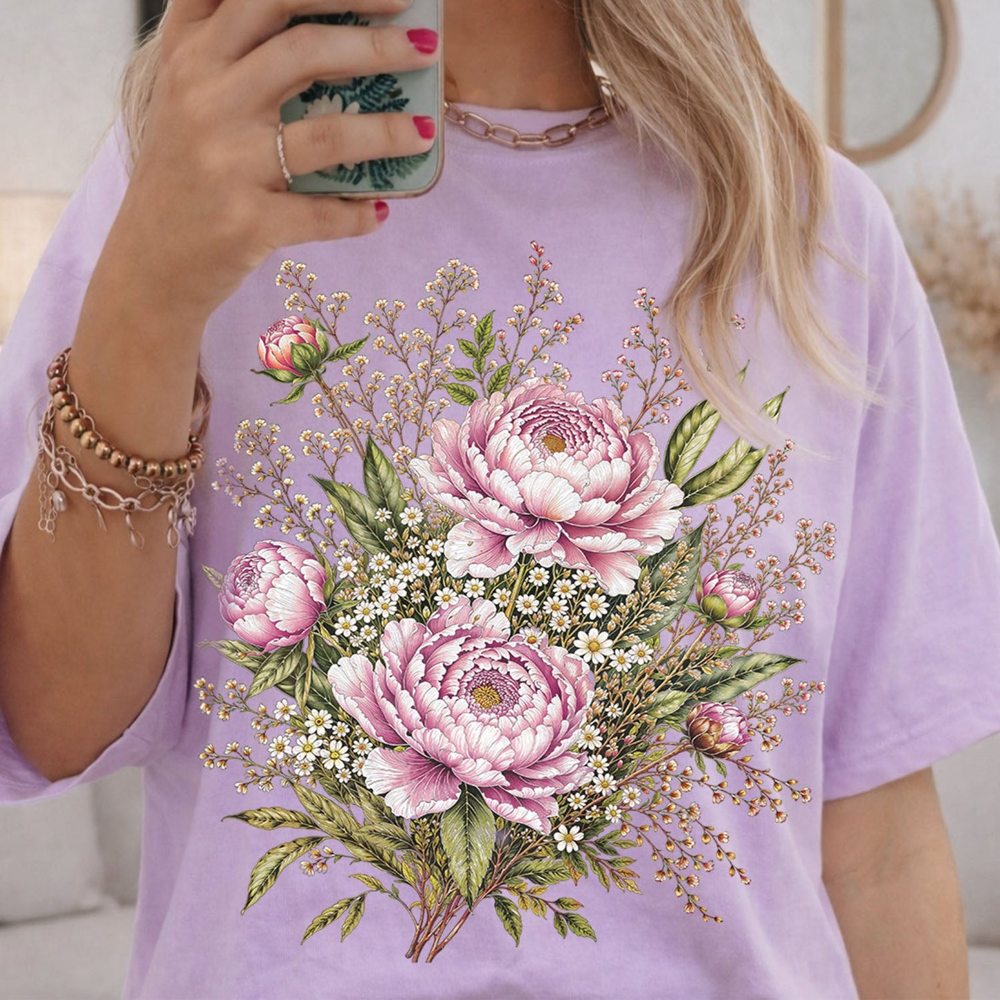 Pink Peony Floral T-Shirt