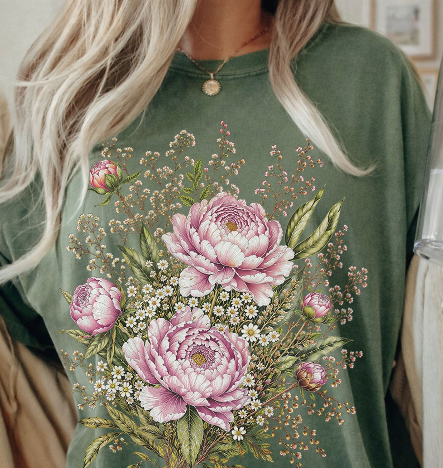Pink Peony Floral T-Shirt