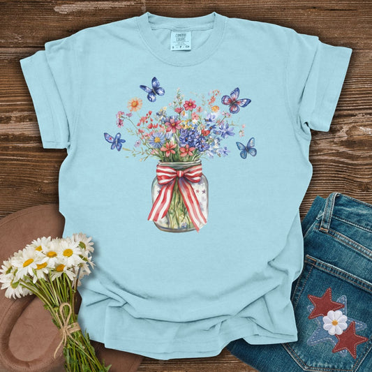 Patriotic Blooms & Butterflies T-Shirt