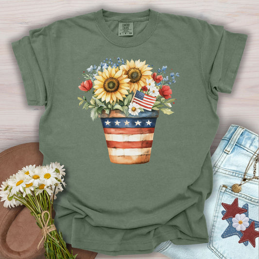 Patriotic Sunflower Bouquet T-Shirt