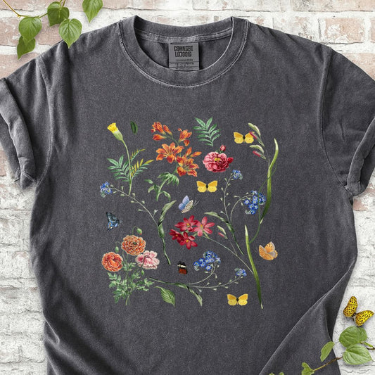 Vintage Wild Botanical Flower T-Shirt