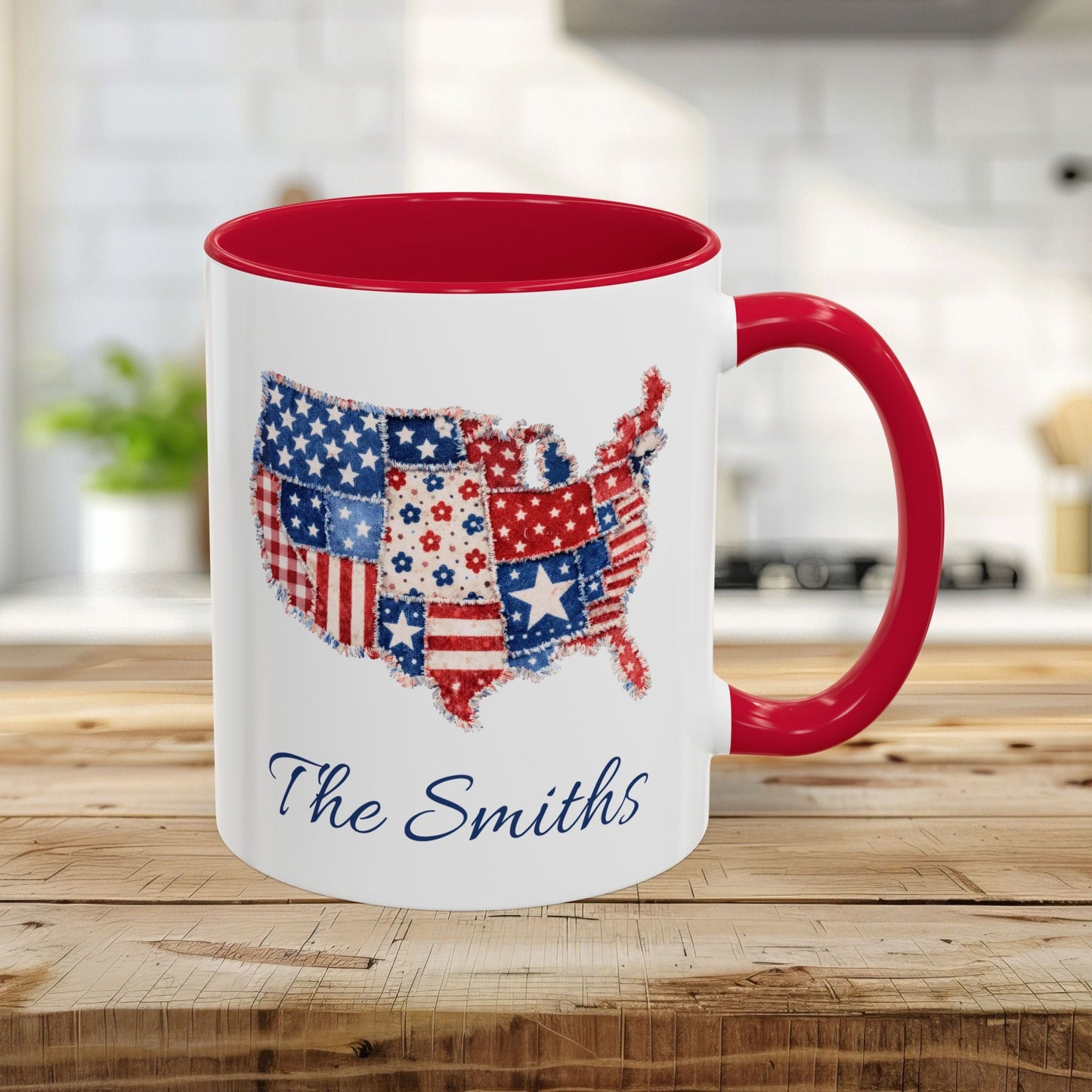Personalized Patchwork USA Map Mug (11/15oz)