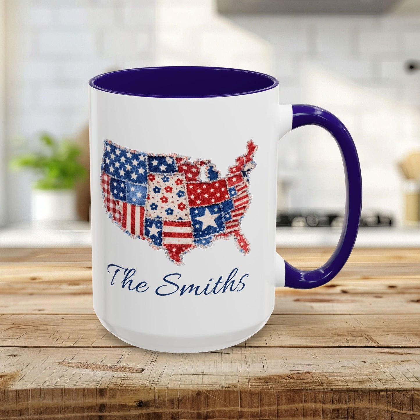 Personalized Patchwork USA Map Mug (11/15oz)