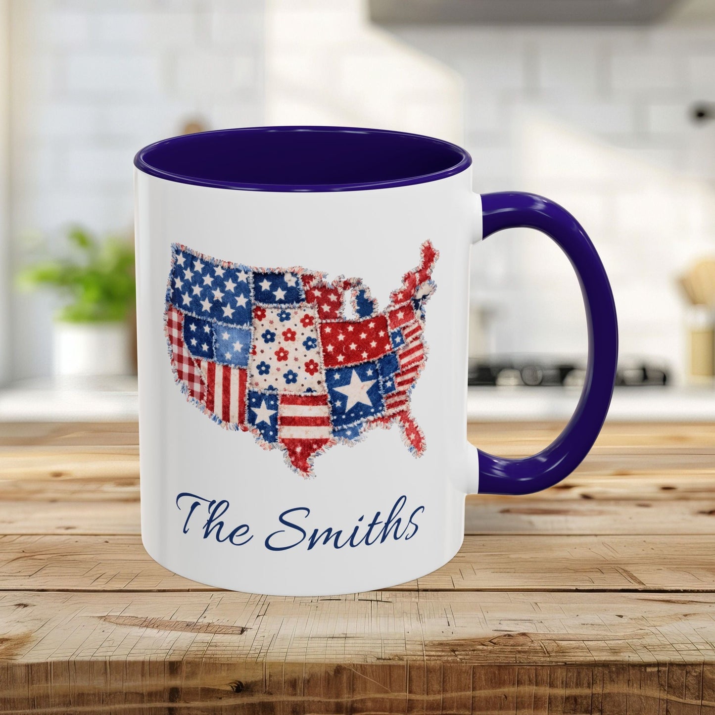 Personalized Patchwork USA Map Mug (11/15oz)