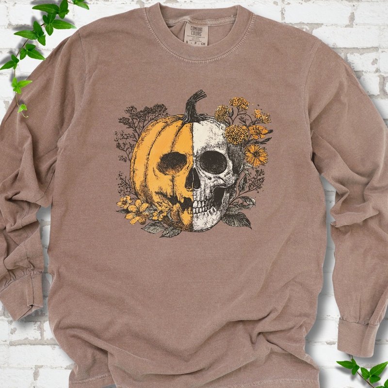 Pumpkin Skull LS T-Shirt