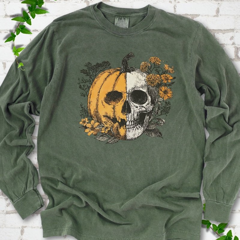 Pumpkin Skull LS T-Shirt