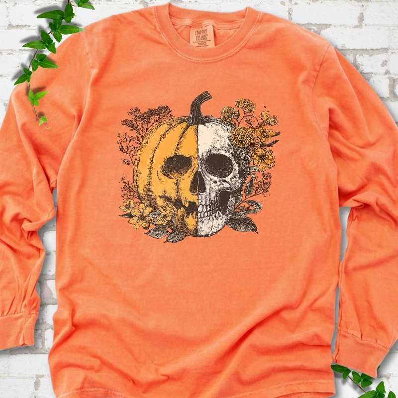 Pumpkin Skull LS T-Shirt