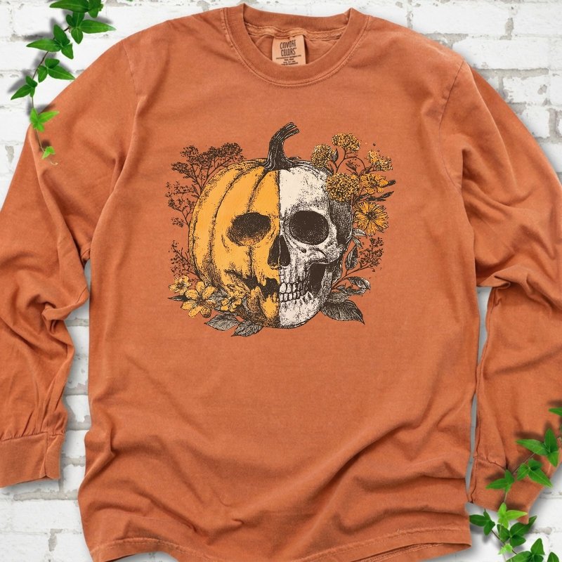 Pumpkin Skull LS T-Shirt
