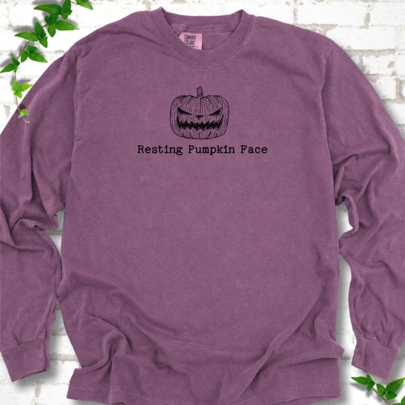 Resting Pumpkin Face LS T-Shirt
