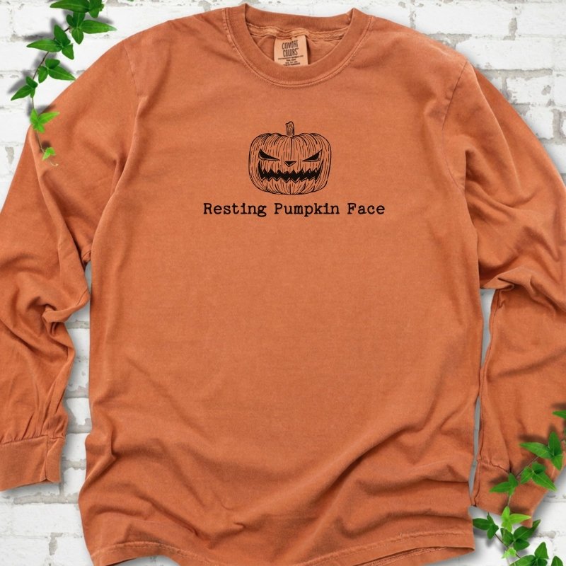 Resting Pumpkin Face LS T-Shirt