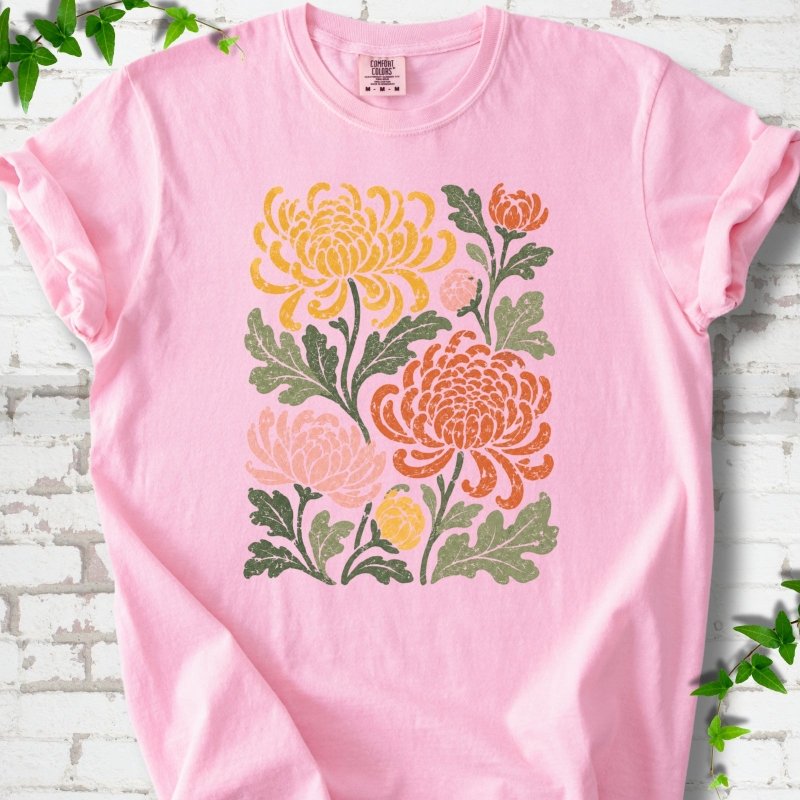 Retro Chrysanthemum Garden T-Shirt