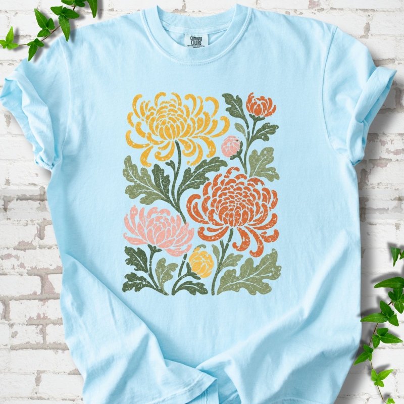 Retro Chrysanthemum Garden T-Shirt