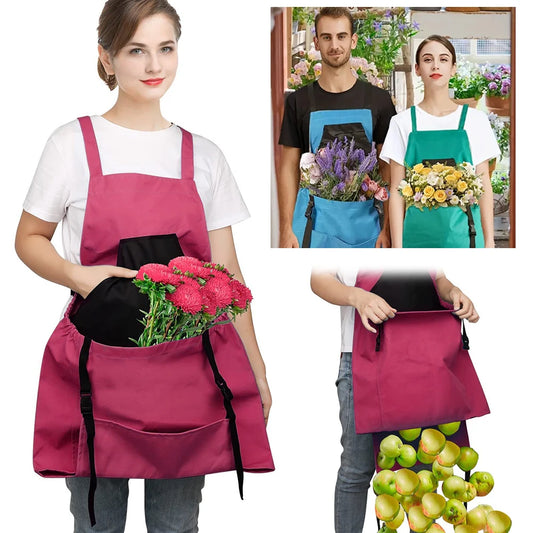 🔥Last Day Promotion 50% OFF✨Cross Back Gardening Apron With Deep Kangaroo Release Pockets