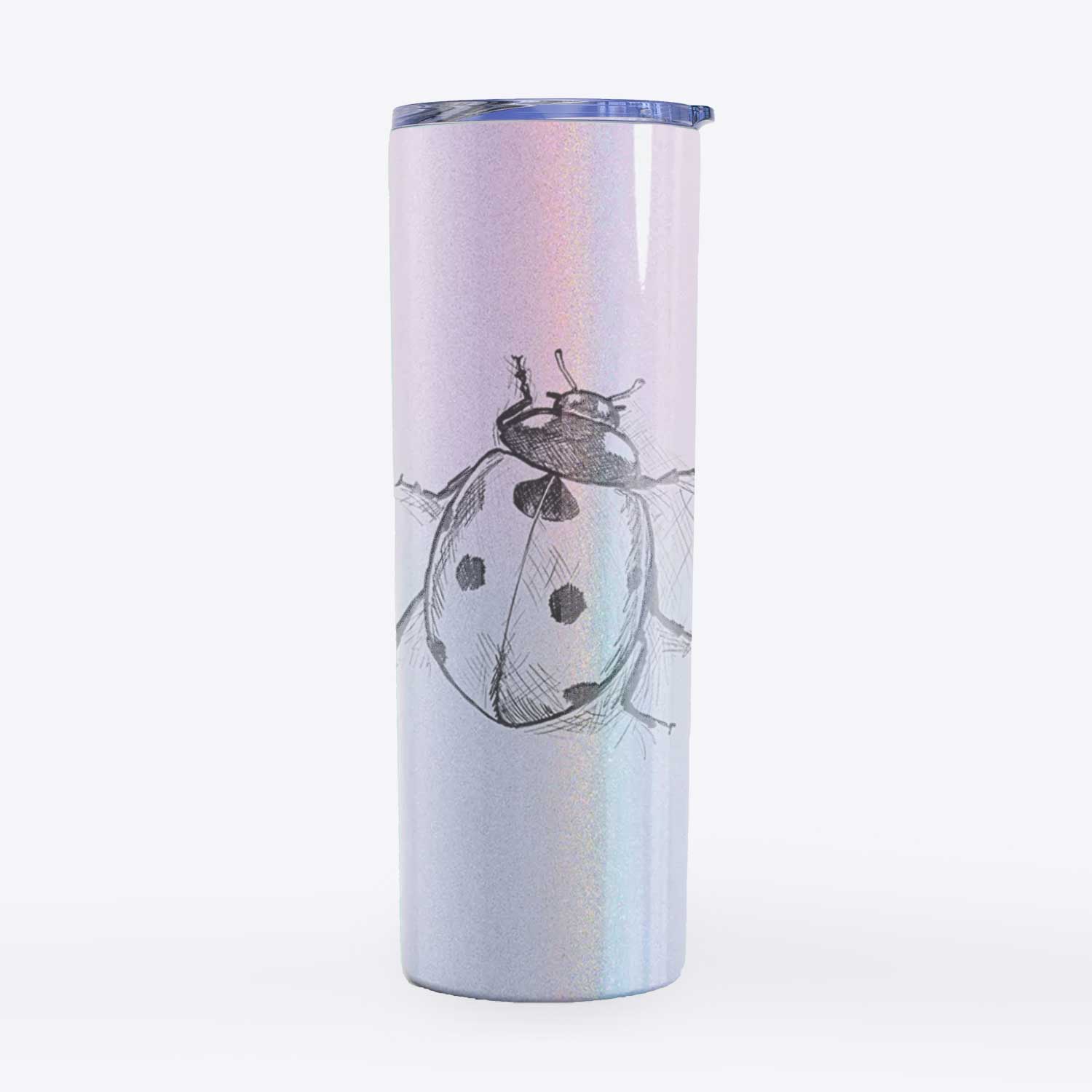 Coccinella septempunctata - Seven-spot Ladybird Ladybug - 20oz Skinny Tumbler