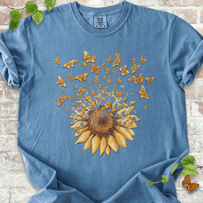 Sunflower Butterfly Burst T-Shirt