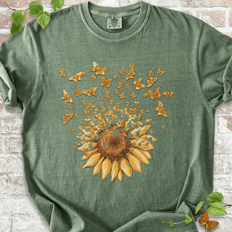Sunflower Butterfly Burst T-Shirt