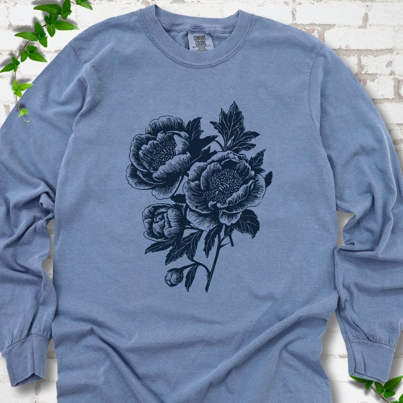 Vintage Peonies LS T-Shirt