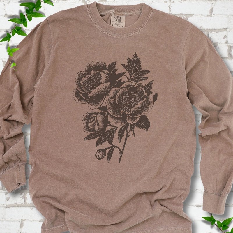 Vintage Peonies LS T-Shirt