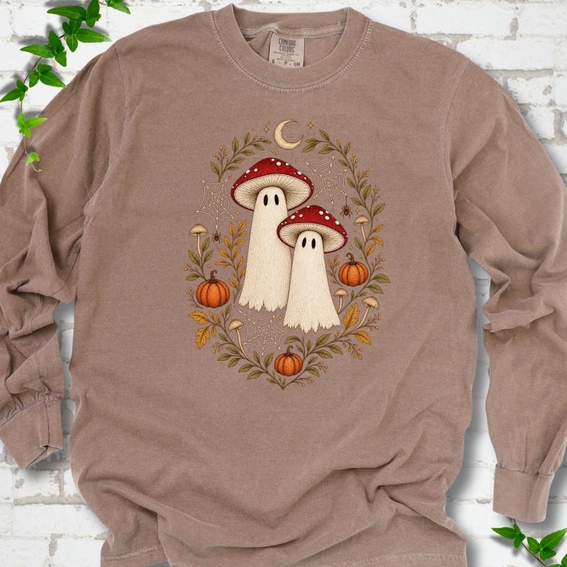 Whimsical Mushroom Ghosts LS T-Shirt