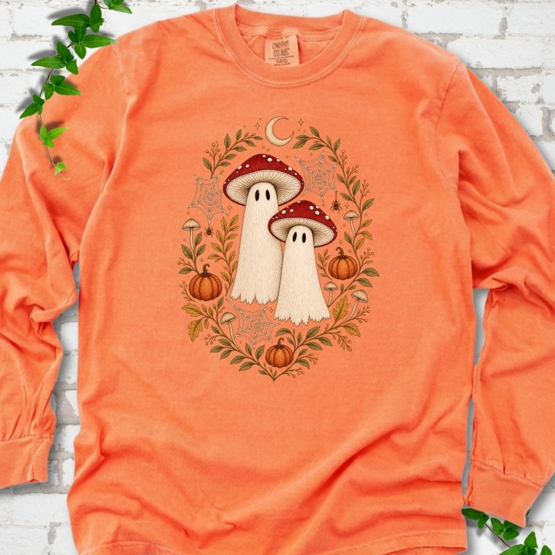Whimsical Mushroom Ghosts LS T-Shirt
