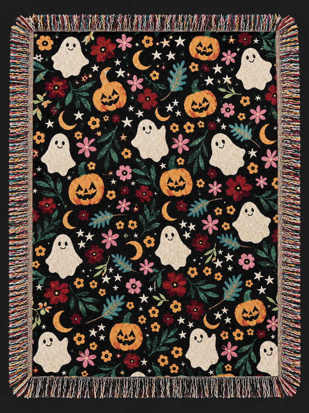 Cute Halloween Ghost Woven Blanket
