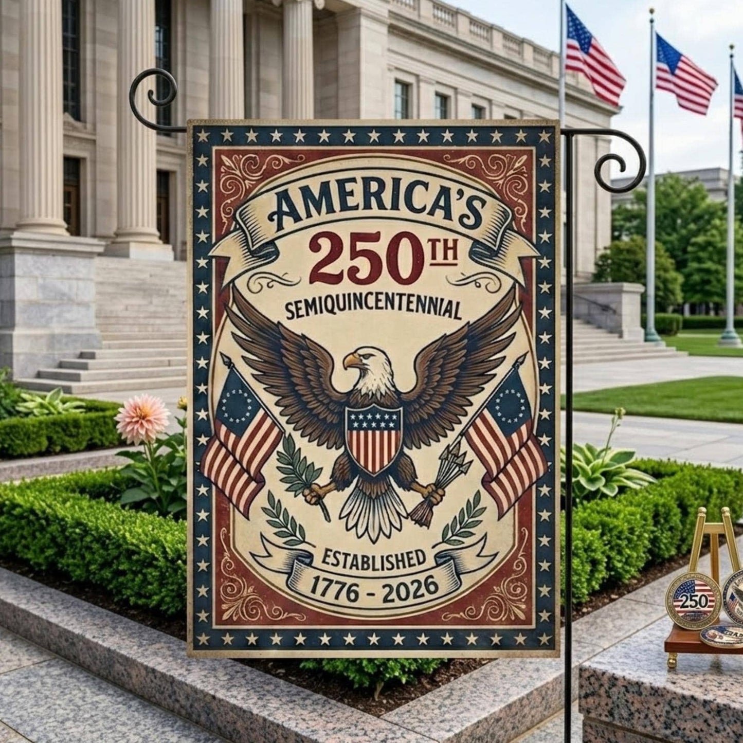America 250th Semiquincentennial Garden Flag