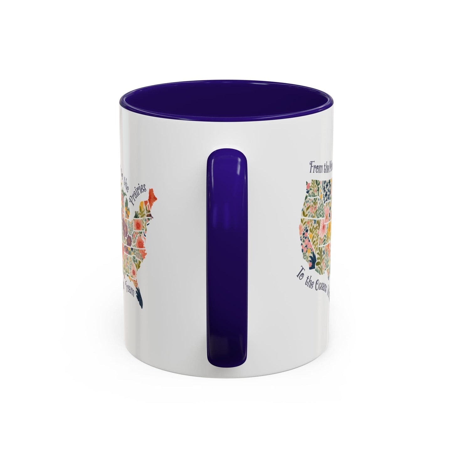 America the Beautiful Floral Map Mug  (11/15oz)