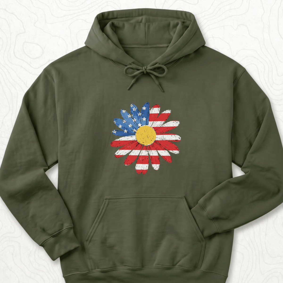 American Flag Daisy Hoodie