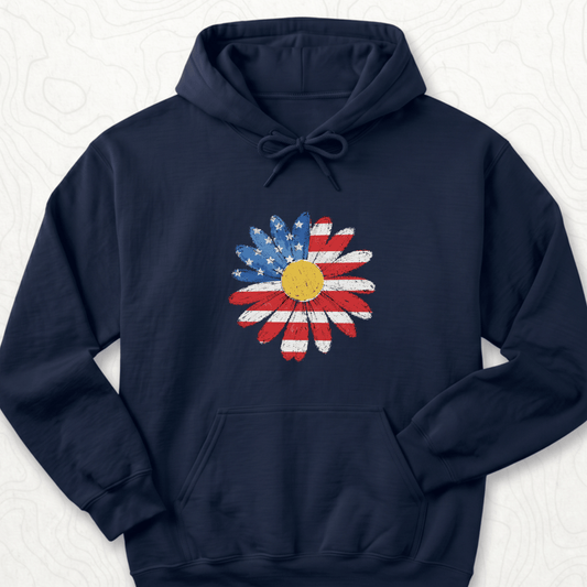 American Flag Daisy Hoodie