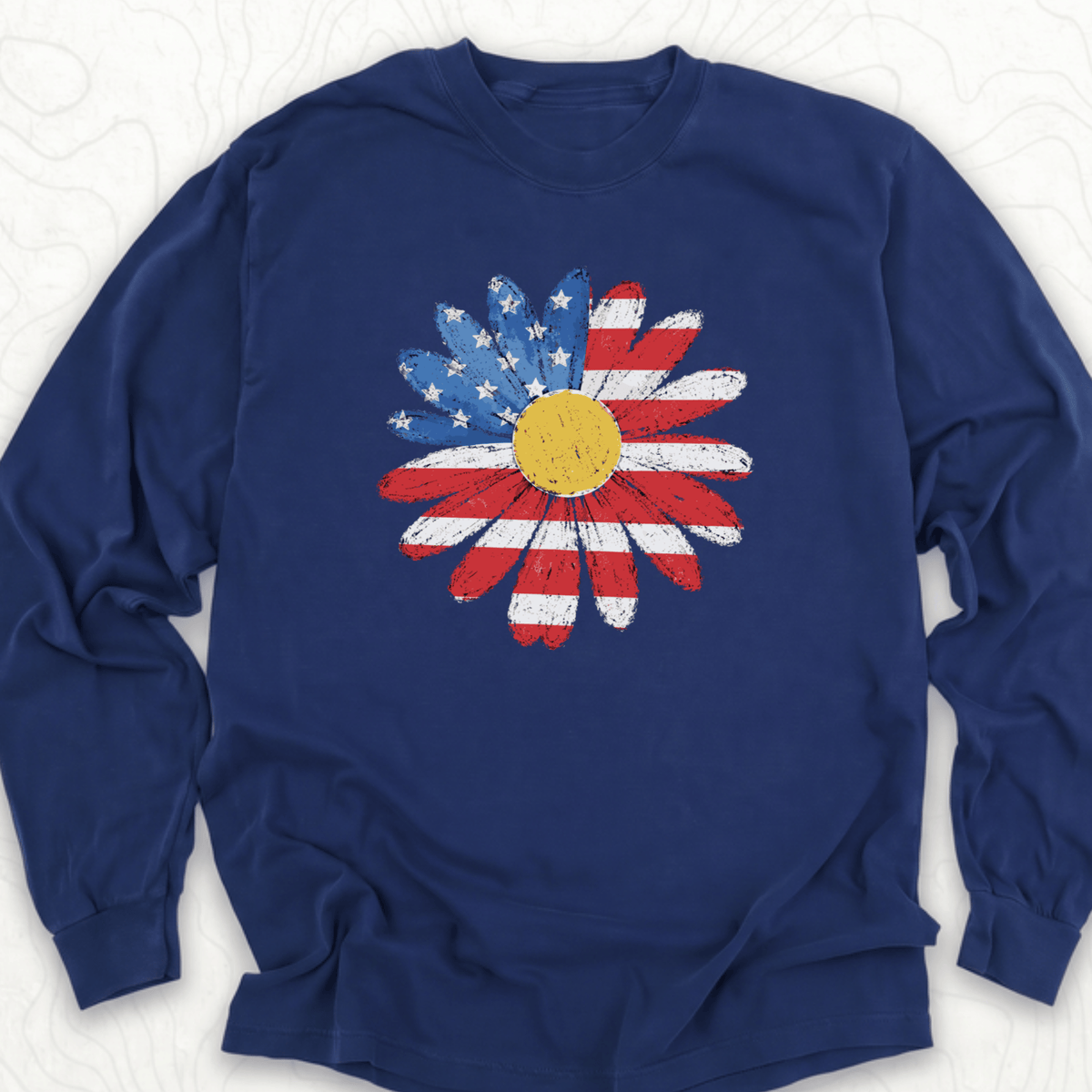 American Flag Daisy LS T-shirt