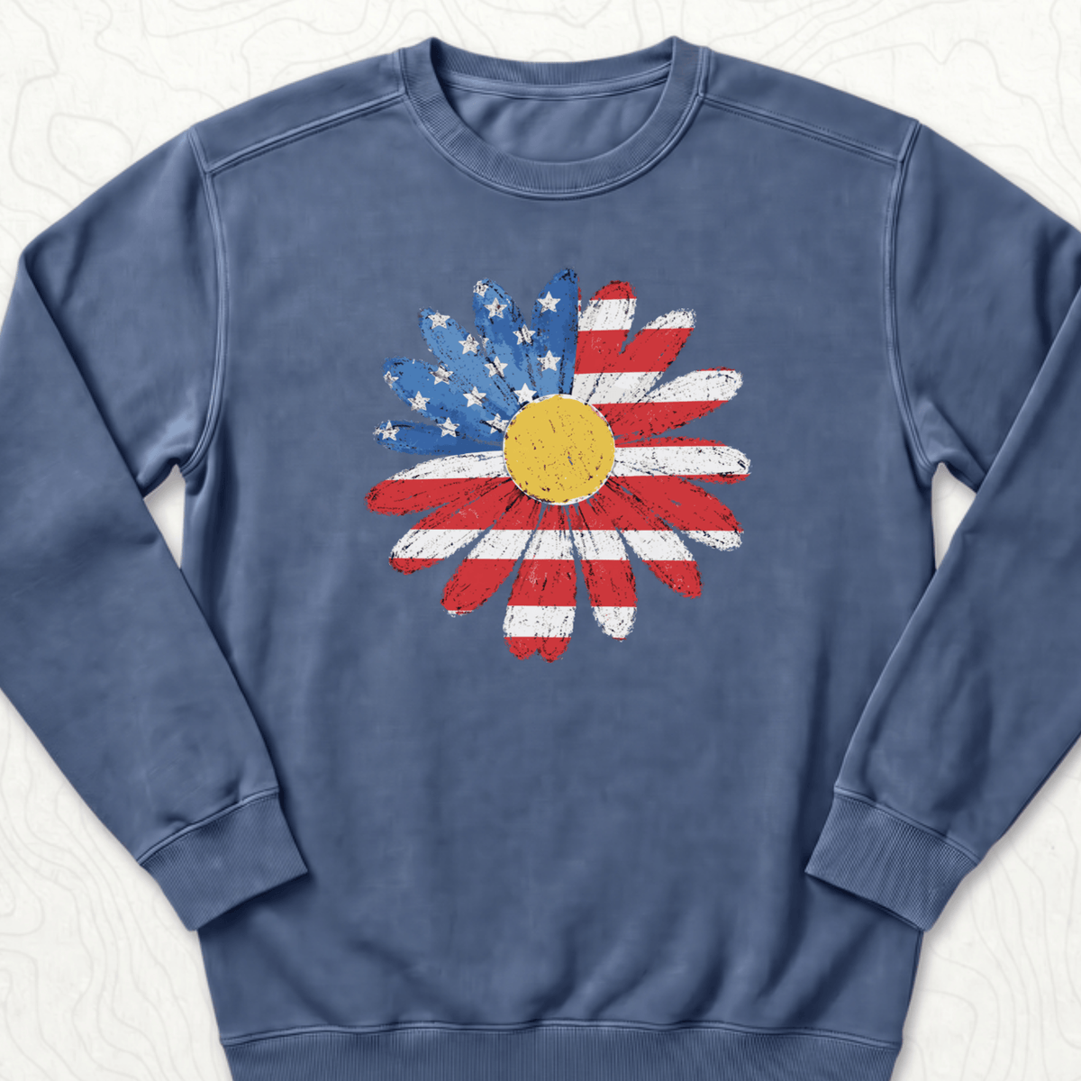 American Flag Daisy Sweatshirt