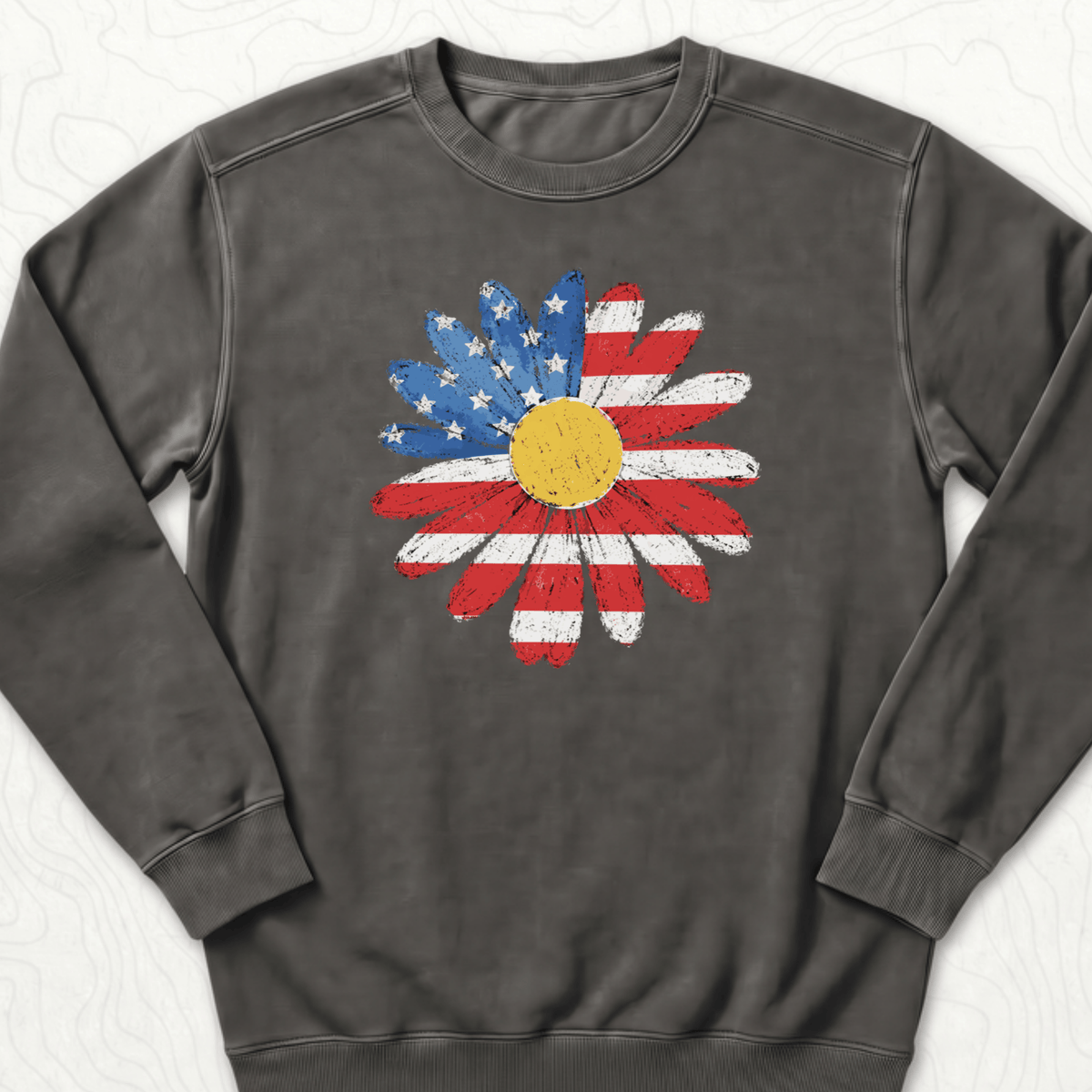 American Flag Daisy Sweatshirt