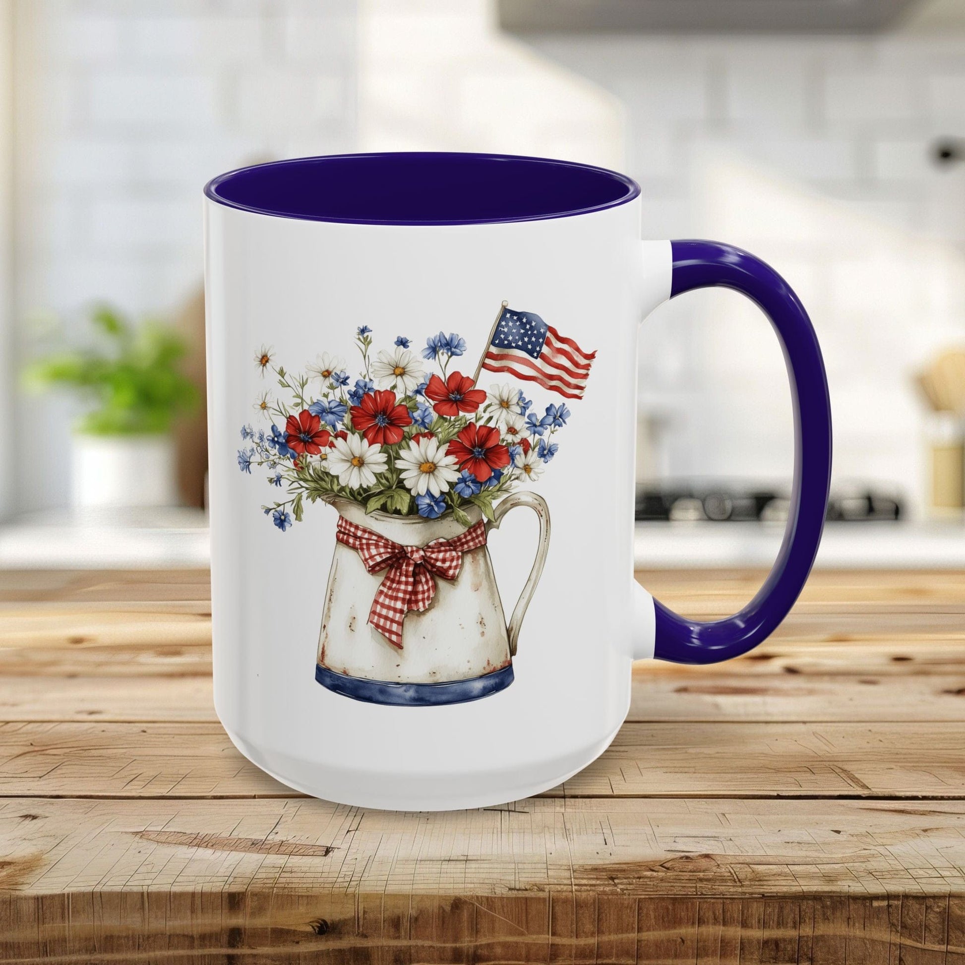 Americana Floral Pitcher with Flag (11oz/15oz)