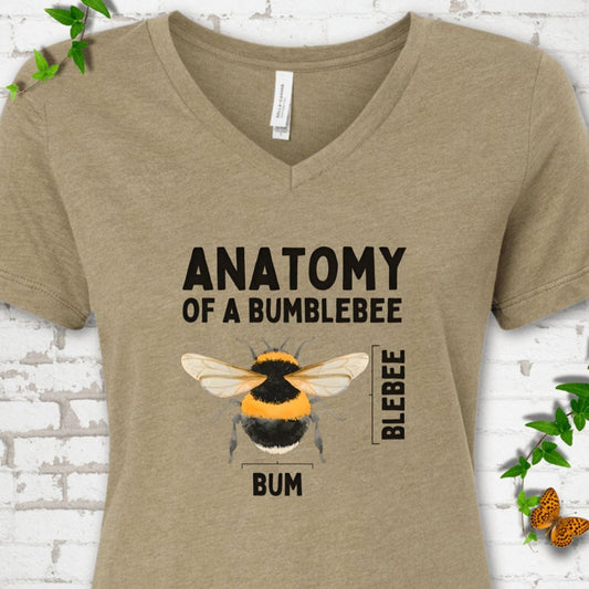 Anatomy of a Bumblebee V-Neck T-Shirt