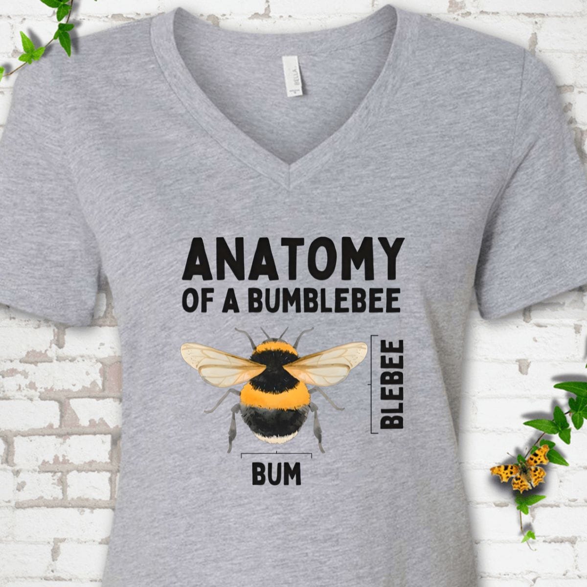 Anatomy of a Bumblebee V-Neck T-Shirt