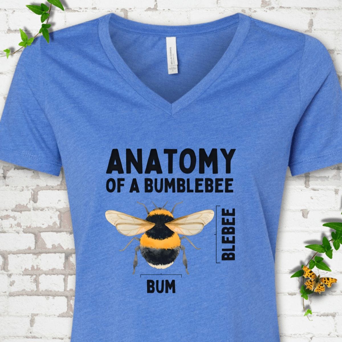 Anatomy of a Bumblebee V-Neck T-Shirt