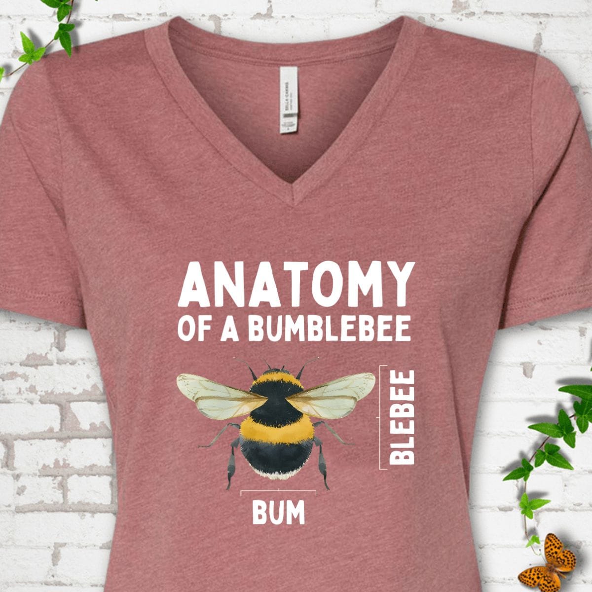 Anatomy of a Bumblebee V-Neck T-Shirt