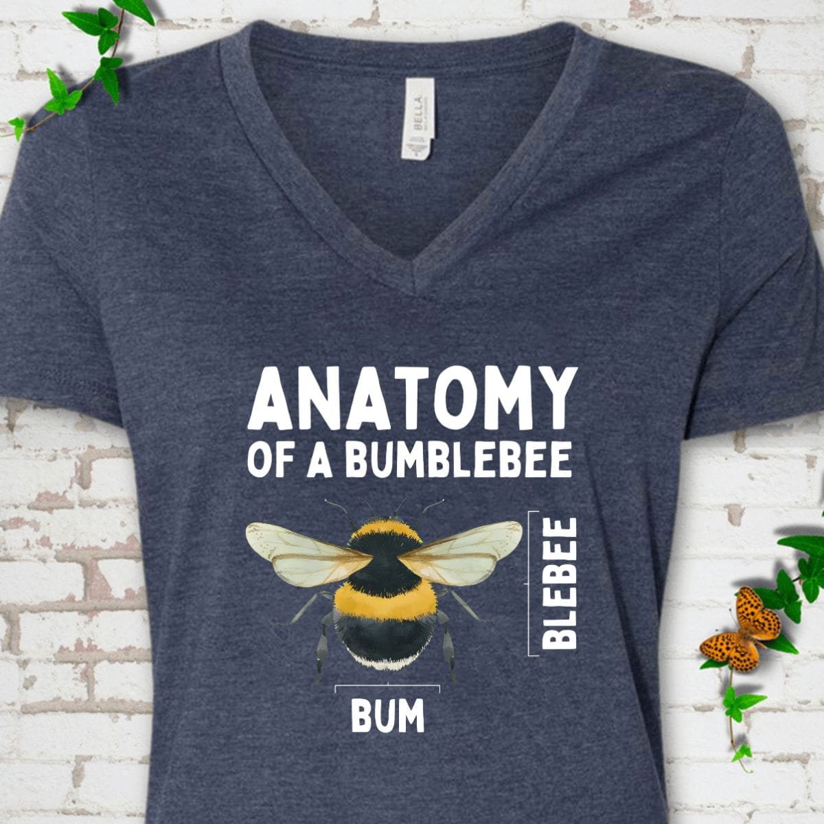 Anatomy of a Bumblebee V-Neck T-Shirt