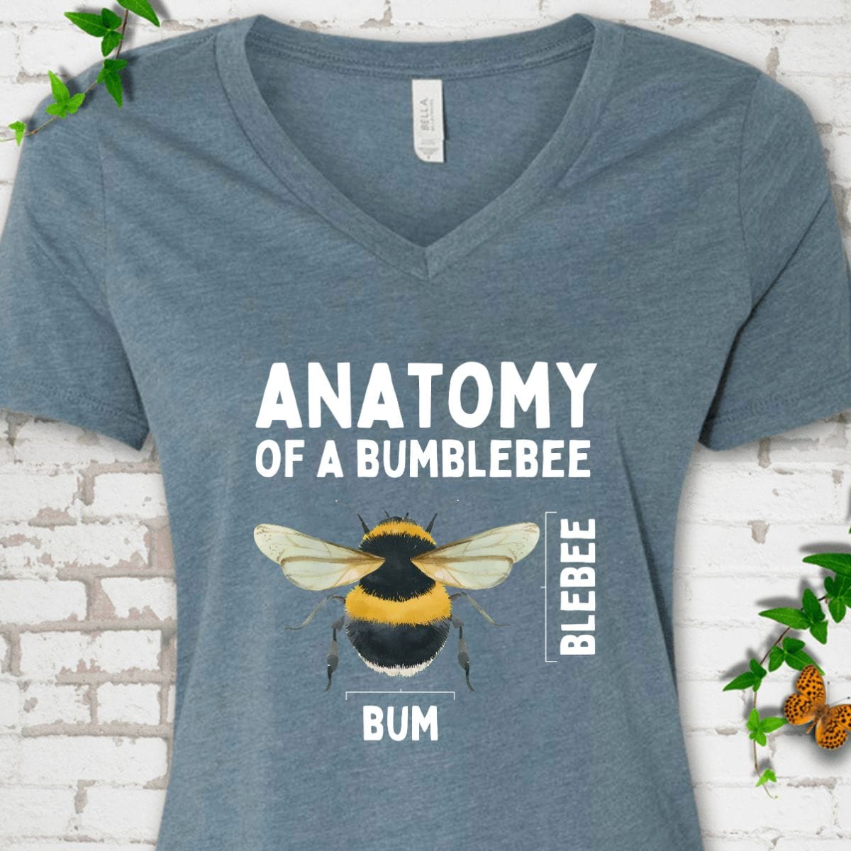 Anatomy of a Bumblebee V-Neck T-Shirt