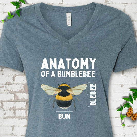 Anatomy of a Bumblebee V-Neck T-Shirt