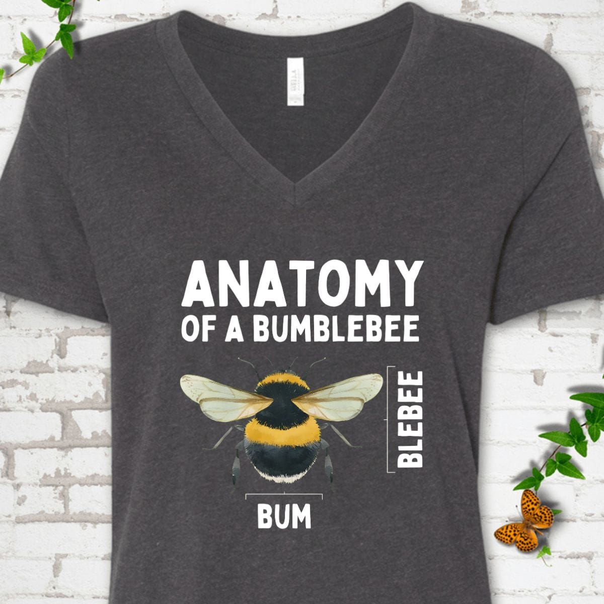 Anatomy of a Bumblebee V-Neck T-Shirt