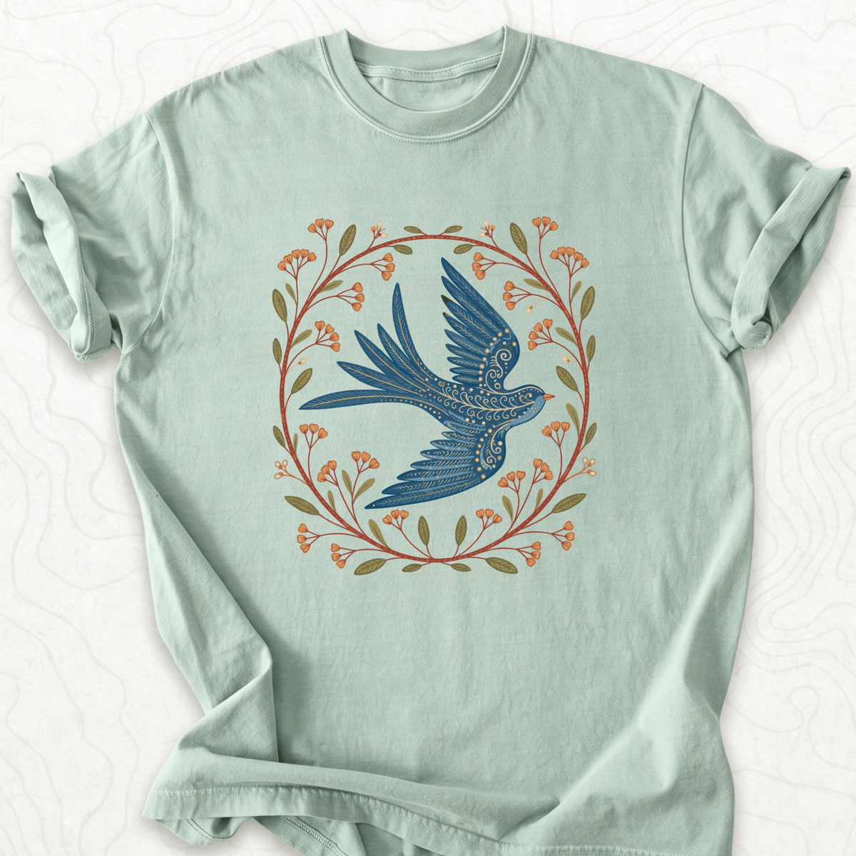Floral Bluebird T-shirt