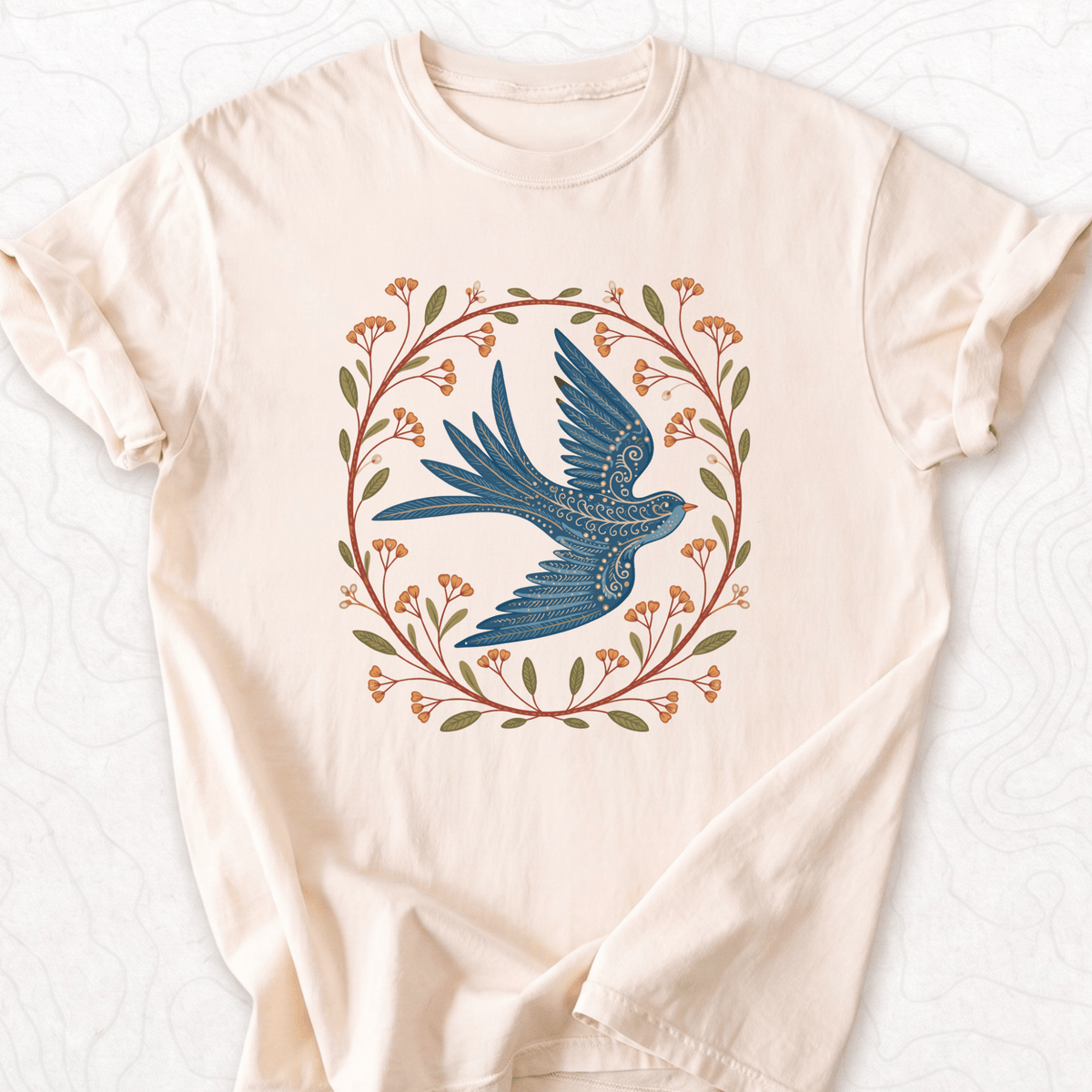 Floral Bluebird T-shirt