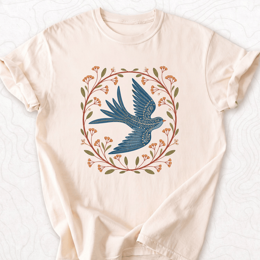 Floral Bluebird T-shirt