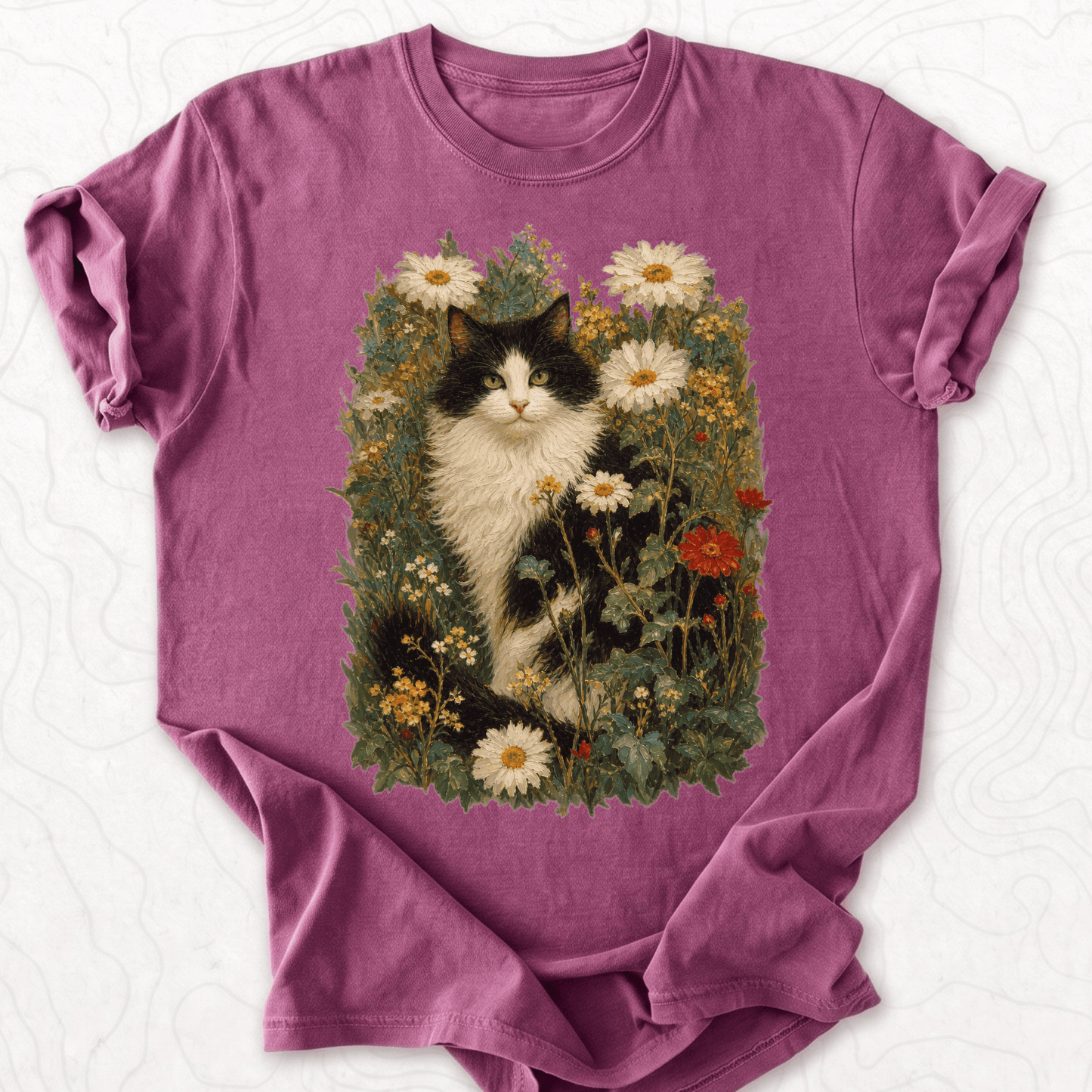 Floral Cat T-shirt