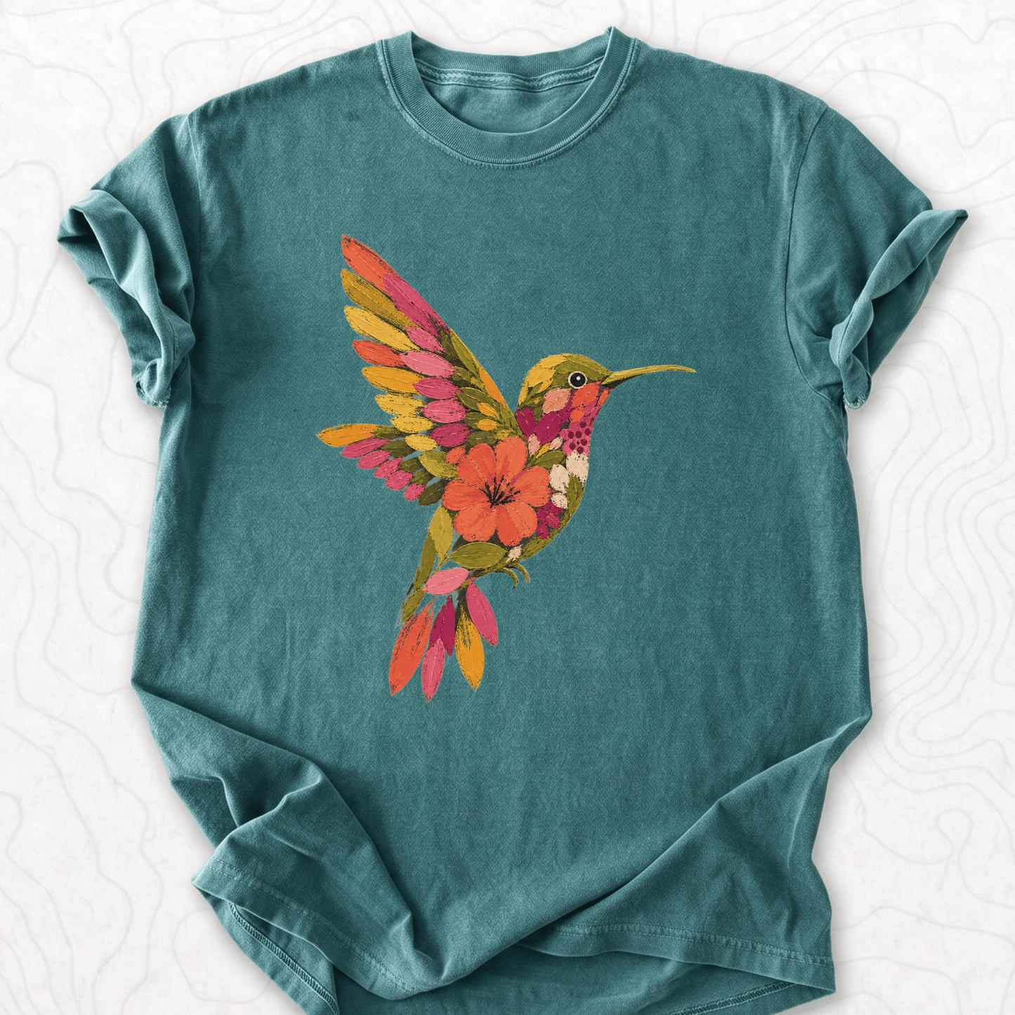 Floral Hummingbird T-shirt