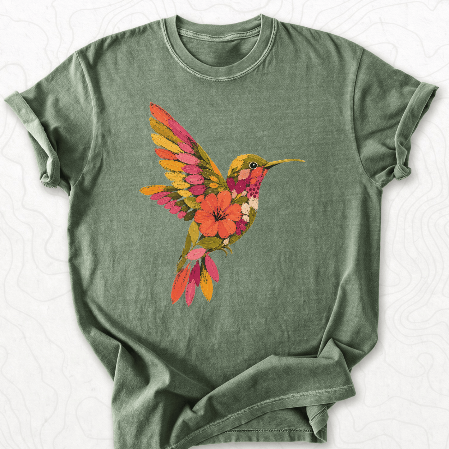 Floral Hummingbird T-shirt
