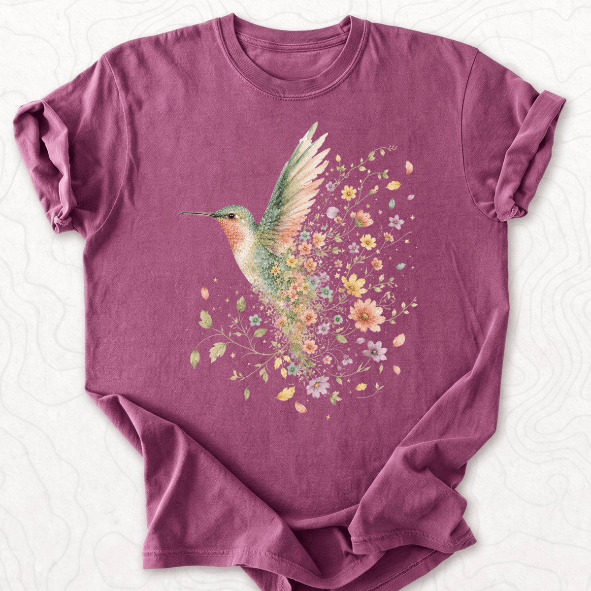 Floral Hummingbird T-shirt